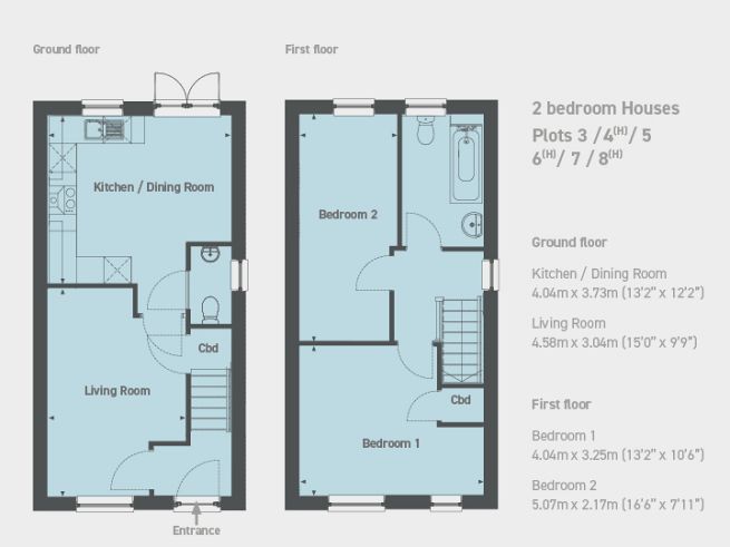 Floor plan 2 bedroom house - artist's impression subject to change